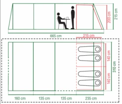 Coleman Weathermaster 4XL Air Blackout Tent 2023. -Outdoor Equipment Store ColemanWeathermaster4XLAirBlackoutTent2023FloorPlan