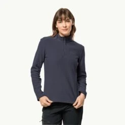Jack Wolfskin Taunus Half Zip Womens Micro Fleece Graphite.
