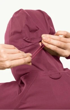 Jack Wolfskin Go Hike Jacket Womens Sangria Red -Outdoor Equipment Store JackWolfskinGoHikeJacketWomensSangriaRedHood