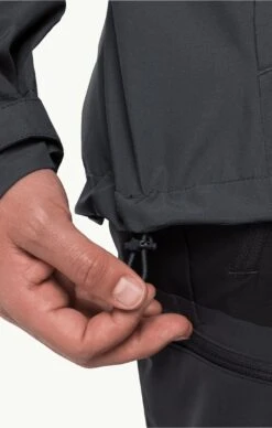 Jack Wolfskin Weiltal 2 Layer Jacket Mens Ebony -Outdoor Equipment Store JackWolfskinWeiltal2LayerJacketMensEbonyPullCord
