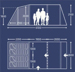 Kampa Hayling 4 AIR TC 2023 -Outdoor Equipment Store KampaHayling4AIRTC2023FloorPlan